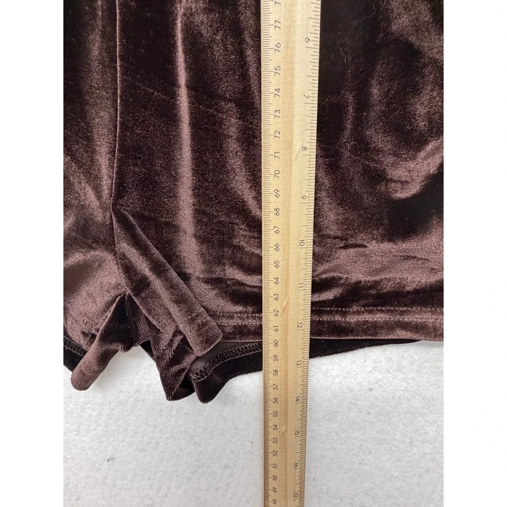 Stunna Set Brown Velvet Velour Rhinestone Cropped Hoodie Shorts S New